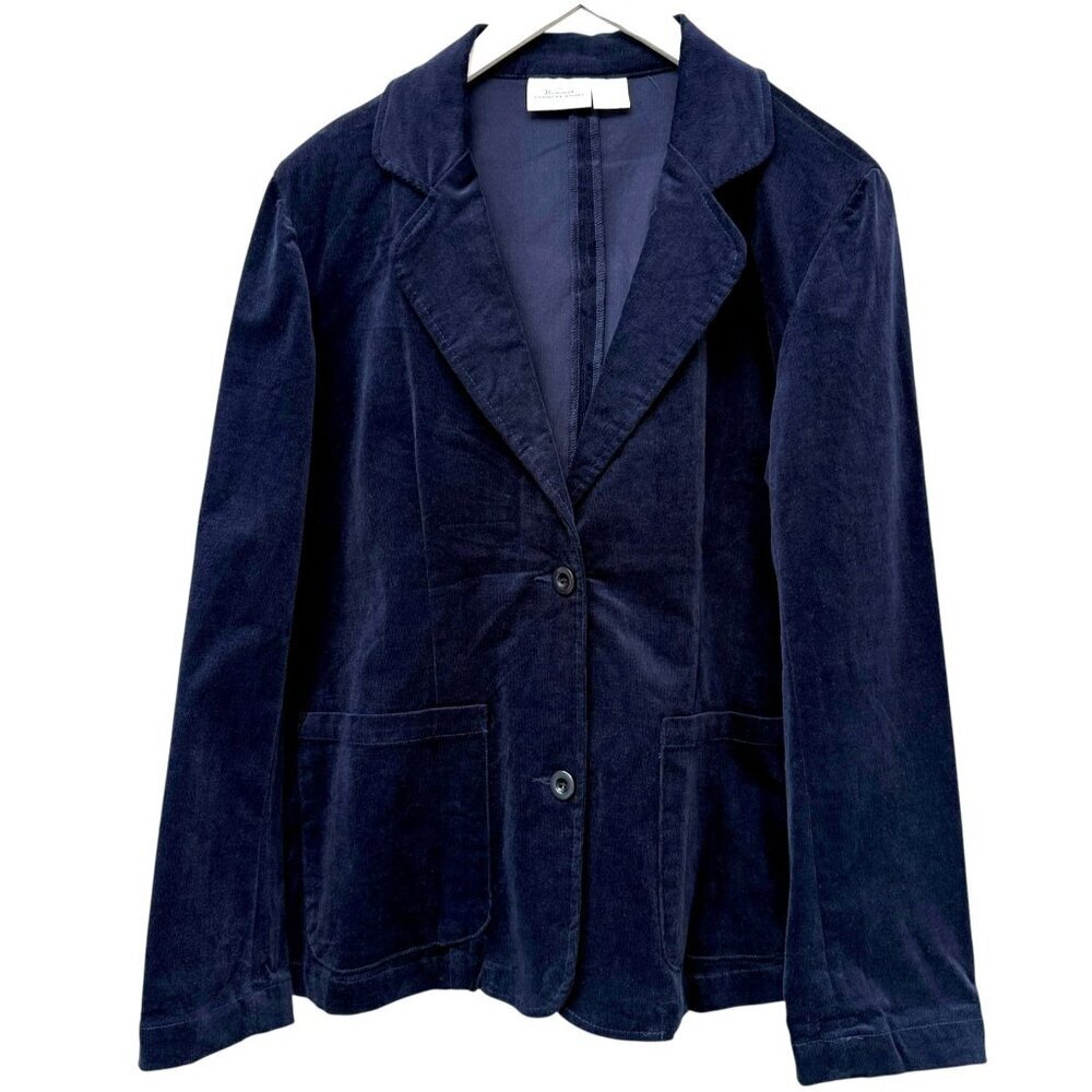 VERMONT COUNTRY STORE Corduroy Blazer Womens Small Navy Blue Casual Jacket